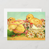 大喜びのイースター、人気があるヴィンテージイラストレーション ポストカード (正面/裏面)