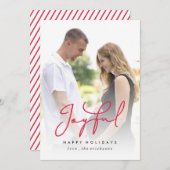 大喜びのクラシックな休日の写真カード シーズンカード (正面/裏面)