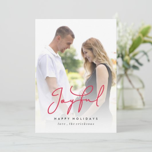 大喜びのクラシックな休日の写真カード シーズンカード (スタンド正面)