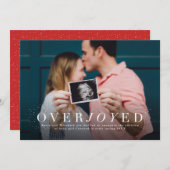 大喜びの休日の写真の妊娠の発表 シーズンカード (正面/裏面)