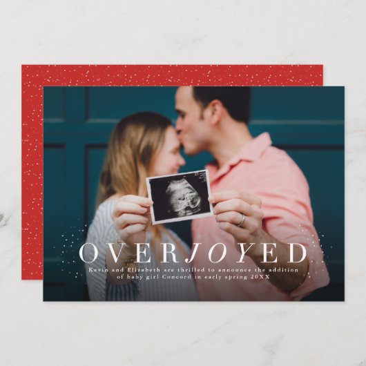 大喜びの休日の写真の妊娠の発表 シーズンカード (正面/裏面)