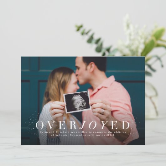 大喜びの休日の写真の妊娠の発表 シーズンカード (スタンド正面)