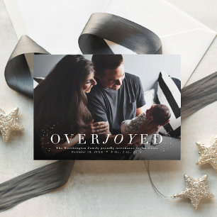 大喜びの休日の写真誕生のお知らせ シーズンカード