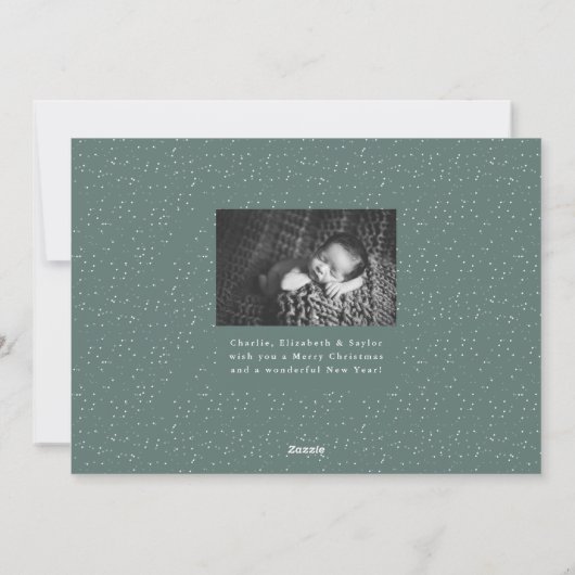 大喜びの休日の写真誕生のお知らせ シーズンカード (裏面)