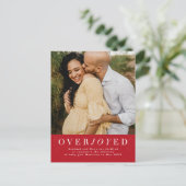 大喜びの垂直的な休日の妊娠告知 案内ポストカード (スタンド正面)