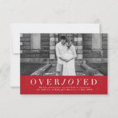 大喜びの赤い休日の写真の妊娠の発表 セーブザデート (正面)