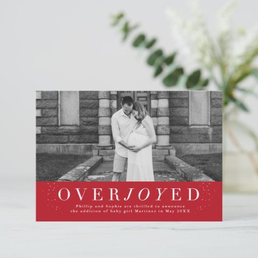 大喜びの赤い休日の写真の妊娠の発表 セーブザデート (スタンド正面)