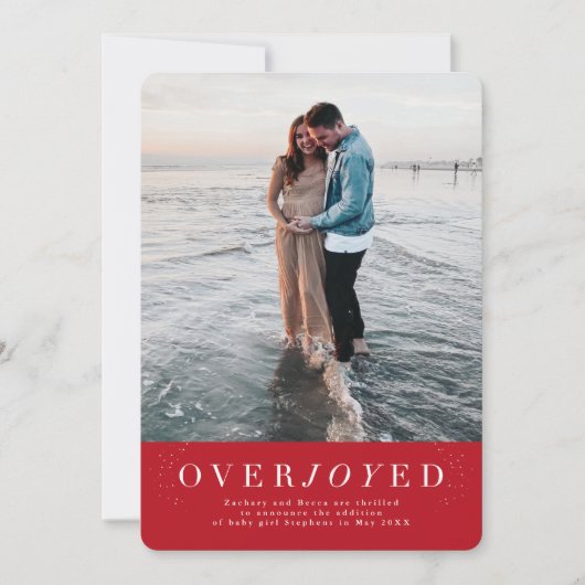 大喜びの赤い休日の妊娠の発表 セーブザデート (正面)