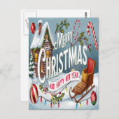 大喜びの願い:クリスマスを祝うフェスティバル ポストカード (正面/裏面)