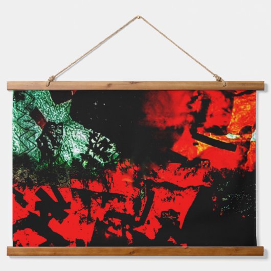 大喜びオレンジの木材トッピング壁タペストリー、バラ色 吊り下げ型タペストリー (正面)