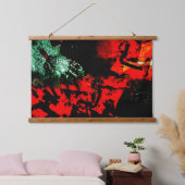 大喜びオレンジの木材トッピング壁タペストリー、バラ色 吊り下げ型タペストリー (寝室)