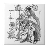 大喜び猫は犬のヴィンテージルイWainに水をかけます タイル (正面)