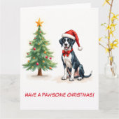 大図解入りの、写真付きの枝とクリスマスツリー カード (黄色い花)