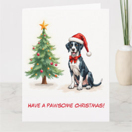 大図解入りの、写真付きの枝とクリスマスツリー カード