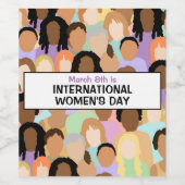 大国際的女子の日 – 3月8日 ワインラベル (シングルラベル)