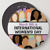 大国際的女子の日 – 3月8日 缶バッジ (正面&裏面)