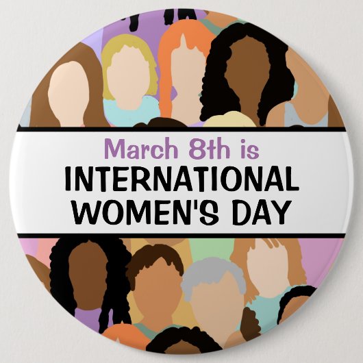 大国際的女子の日 – 3月8日 缶バッジ (正面)