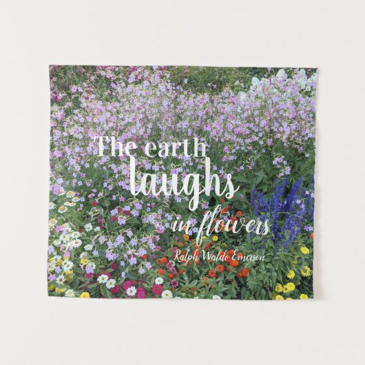 大地が花を引用文フローラ タペストリー (正面(横))