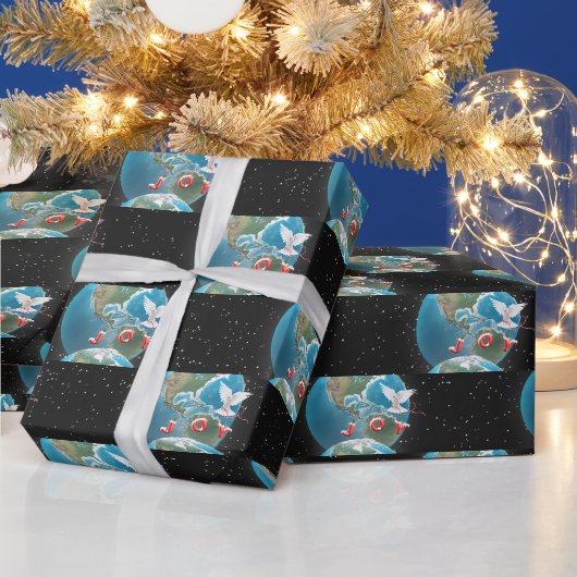 大地に喜びの白鳩 ラッピングペーパー (クリスマス)