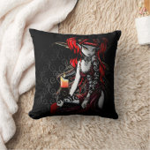 大地のゴシック様式赤い種族の入れ墨の妖精の装飾用クッション クッション (ブランケット)