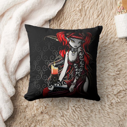 大地のゴシック様式赤い種族の入れ墨の妖精の装飾用クッション クッション (ブランケット)