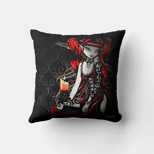 大地のゴシック様式赤い種族の入れ墨の妖精の装飾用クッション クッション (裏面)