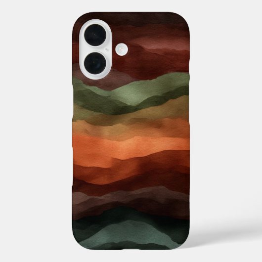 大地のテラコッタとフォレストグリーンの抽象  Case-Mate iPhoneケース (裏面)