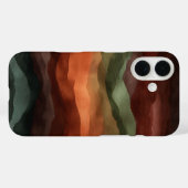 大地のテラコッタとフォレストグリーンの抽象  Case-Mate iPhoneケース (裏面 (横))