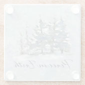 大地の平和と冬の雪景色 ガラスコースター (裏面)