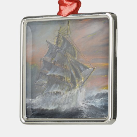 大地の新星は激しい疾風の夜明けに先頭に立ちます メタルオーナメント (左)