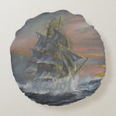 大地の新星は激しい疾風の夜明けに先頭に立ちます ラウンドクッション (裏面)