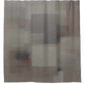 大地の色の抽象的な四角形 シャワーカーテン (正面)