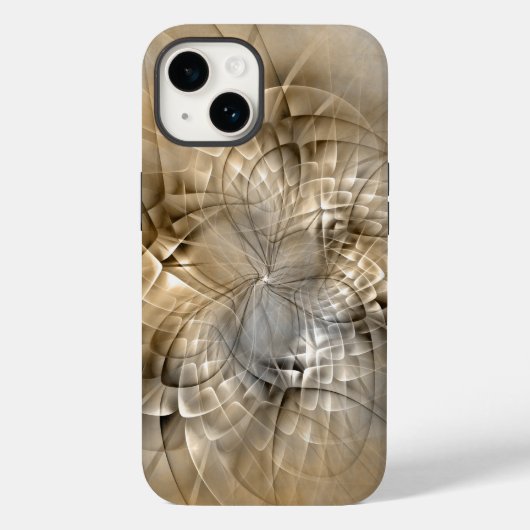 大地の色彩を抽象化したモダンなフラクタルアートテクスチャ Case-Mate iPhoneケース (裏面)