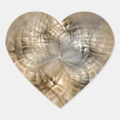 大地の色彩を纏ったモダンなフラクタルアートのテクスチャ ハートシール (正面)