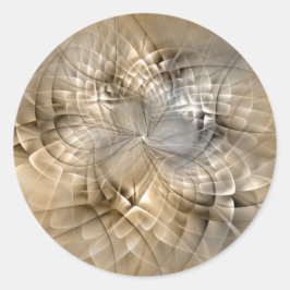 大地の色彩を纏ったモダンなフラクタルアートテクスチャ ラウンドシール