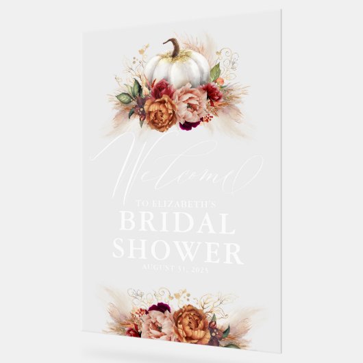 大地の花をイメージした 秋のウエディングシャワーのお出迎え アクリルサイン (傾斜)