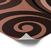 大地の茶色のフエルン葉のカールポスター ポスター (角)