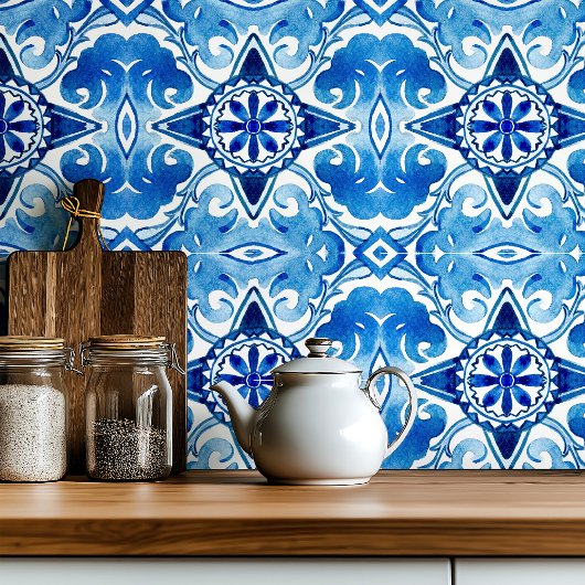 大地中海の水色 タイル