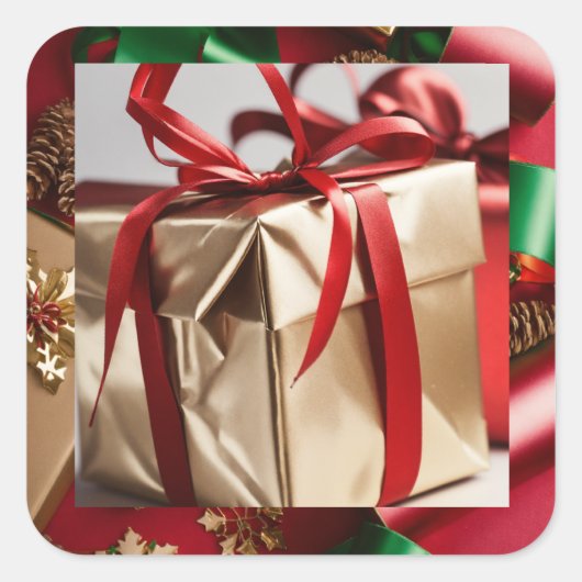 大地主ラップお祝い スクエアシール (正面)