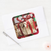 大地主ラップお祝い スクエアシール (封筒)