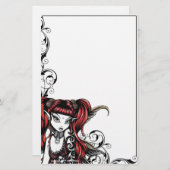 "大地"のゴシック様式入れ墨の妖精の芸術の文房具 便箋 (正面/裏面)