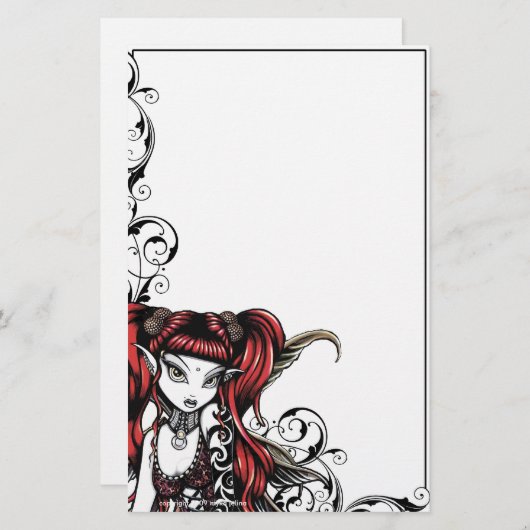 "大地"のゴシック様式入れ墨の妖精の芸術の文房具 便箋 (正面/裏面)