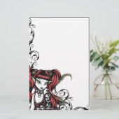 "大地"のゴシック様式入れ墨の妖精の芸術の文房具 便箋 (スタンド正面)