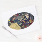 大坂軍記之内 半田寺山敗将日本号鎗傷 楕円形シール (封筒)