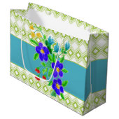 大型の任意の大事な行事花の抱き枕 ラージペーパーバッグ (正面アングル)