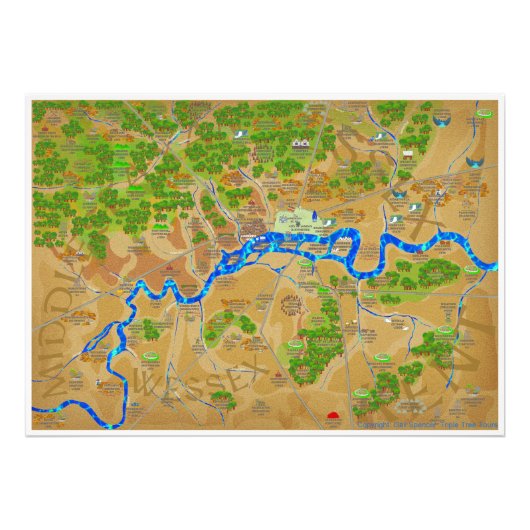 大型の歴史的なロンドンの地図 フォトプリント            (正面)