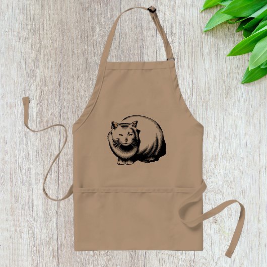 大型の白猫エプロン スタンダードエプロン