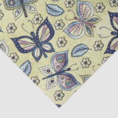 大型の青のシームレスな蝶のパターンの切り離し 薄葉紙 (詳細)