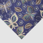 大型の青のシームレスな蝶のパターンの切り離し 薄葉紙 (詳細)