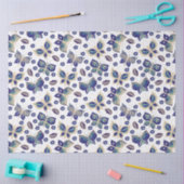 大型の青のシームレスな蝶のパターンの切り離し 薄葉紙 (クラフト)